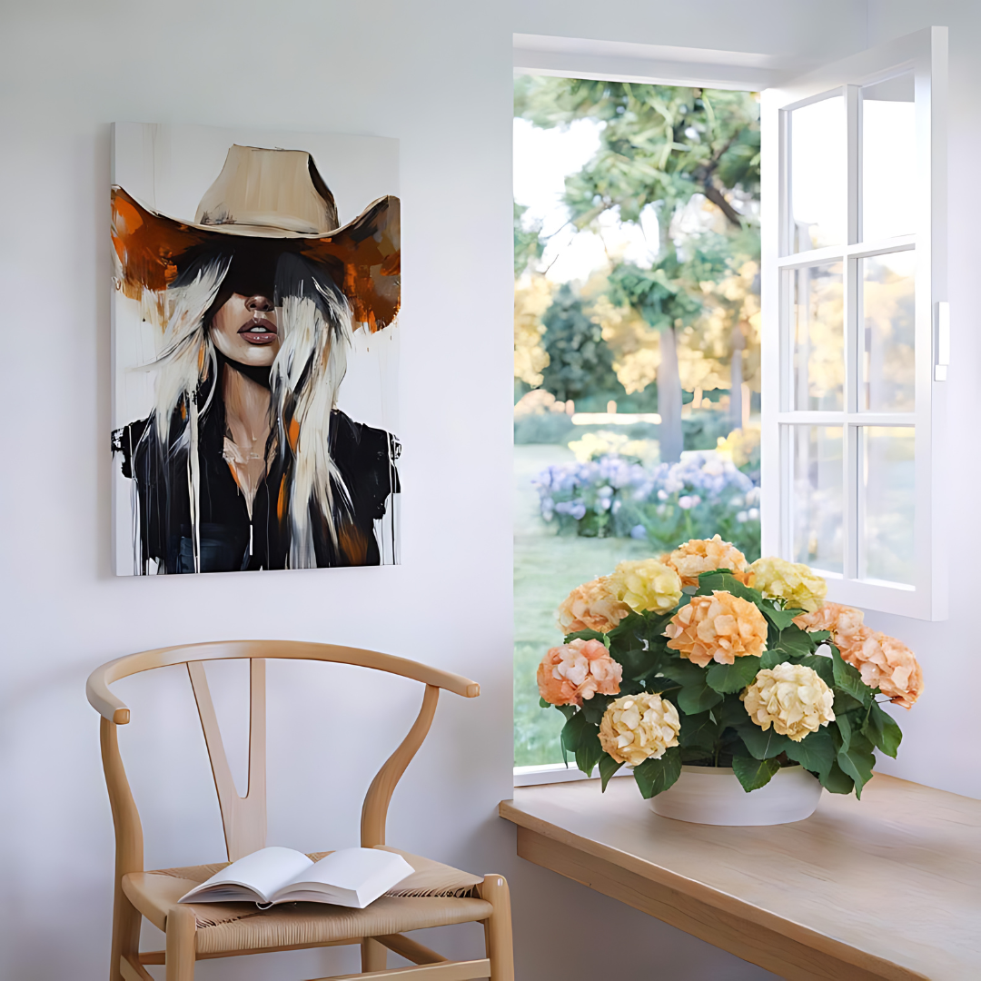 Abstract Cowgirl Wall Art (Printable+Physical)