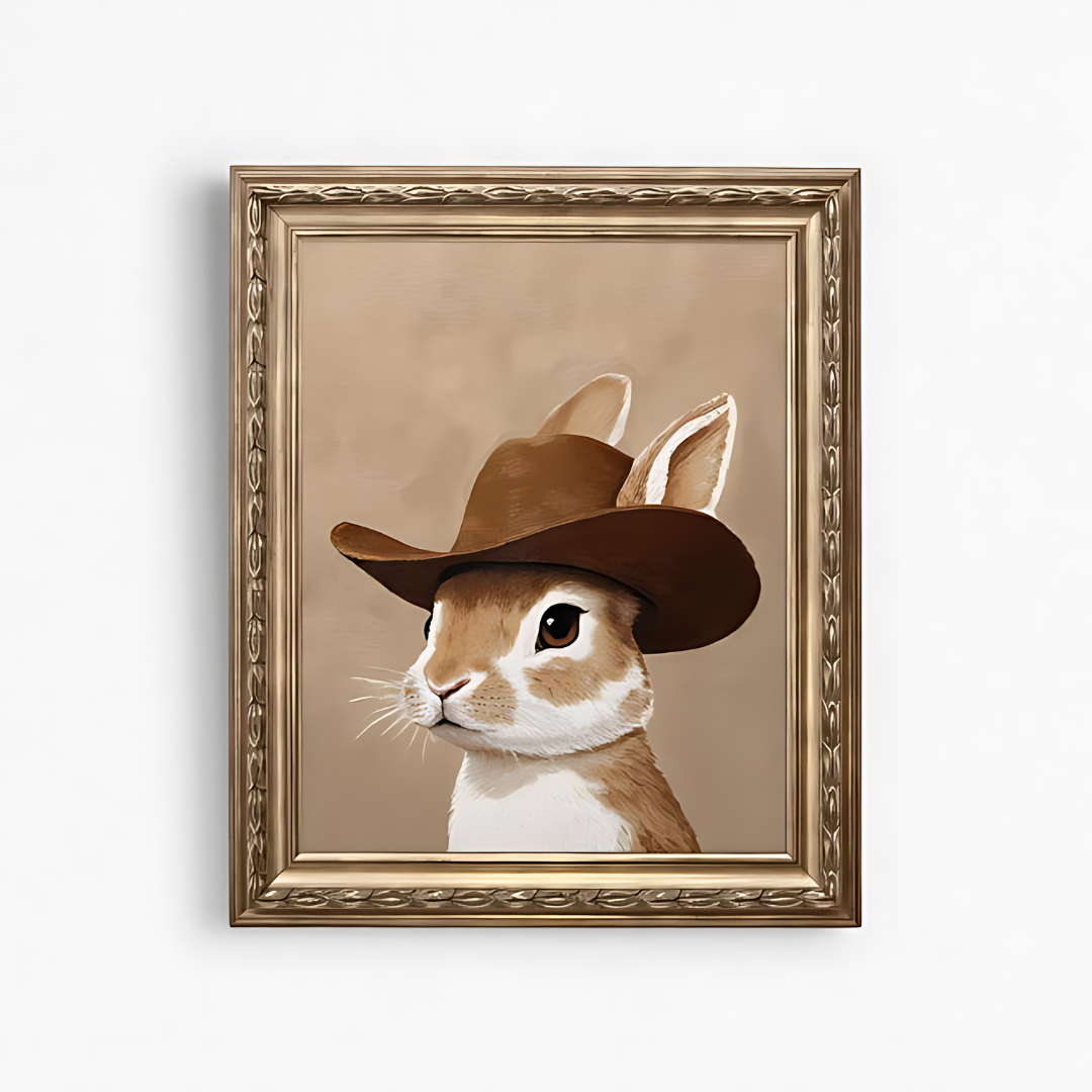bunny neutral boy room animal wall art (Printable+Physical)