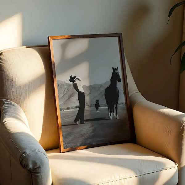 Vintage Cowboy Golf Poster Wall Art(Printable+Physical)