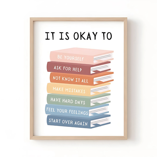 It's Okay to Not be Okay Motivational Kids Art(Printable+Physical)