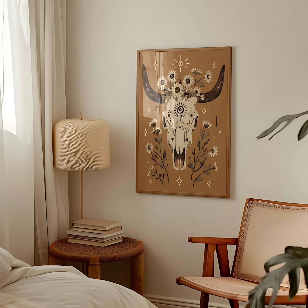 Western Cow Skull Art Print(Printable+Physical)