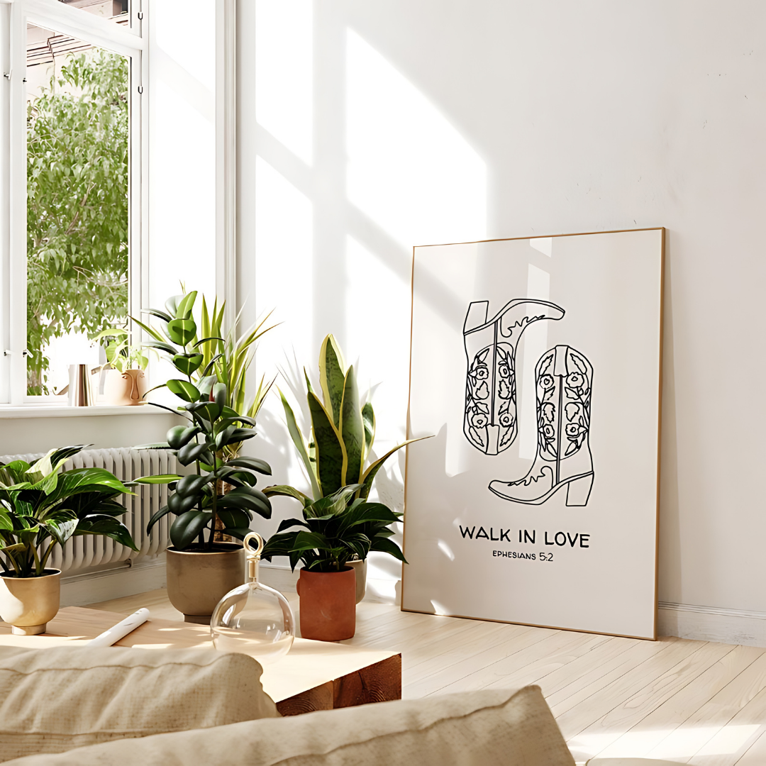 Walk In Love Western Christian Wall Art(Printable+Physical)