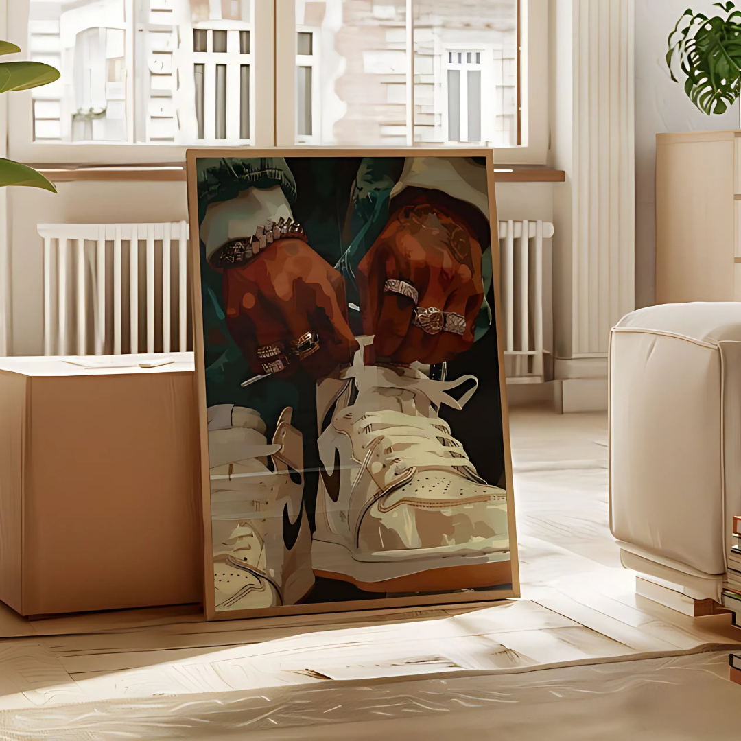 Sneakerhead Black Man Wall Art(Printable+Physical)