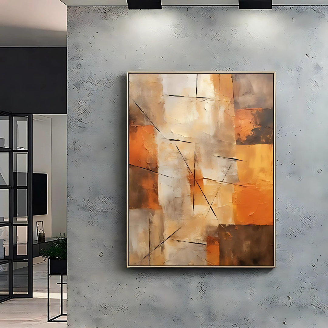 Orange Abstract Painting Orange Wall Art(Printable+Physical)
