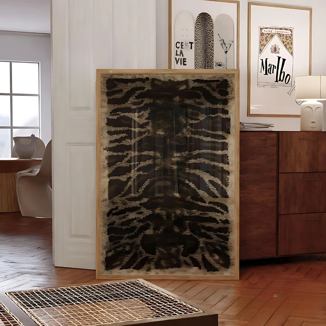 Trendy Leopard Dorm Room Maximalist Rug Wall Art (Printable+Physical)
