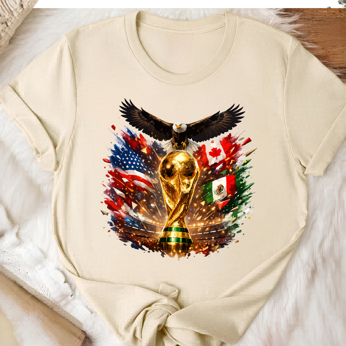 Official 2026 World Cup Soccer Fan T-Shirt - USA, Canada & Mexico Host Nations Graphic Tee (physical)