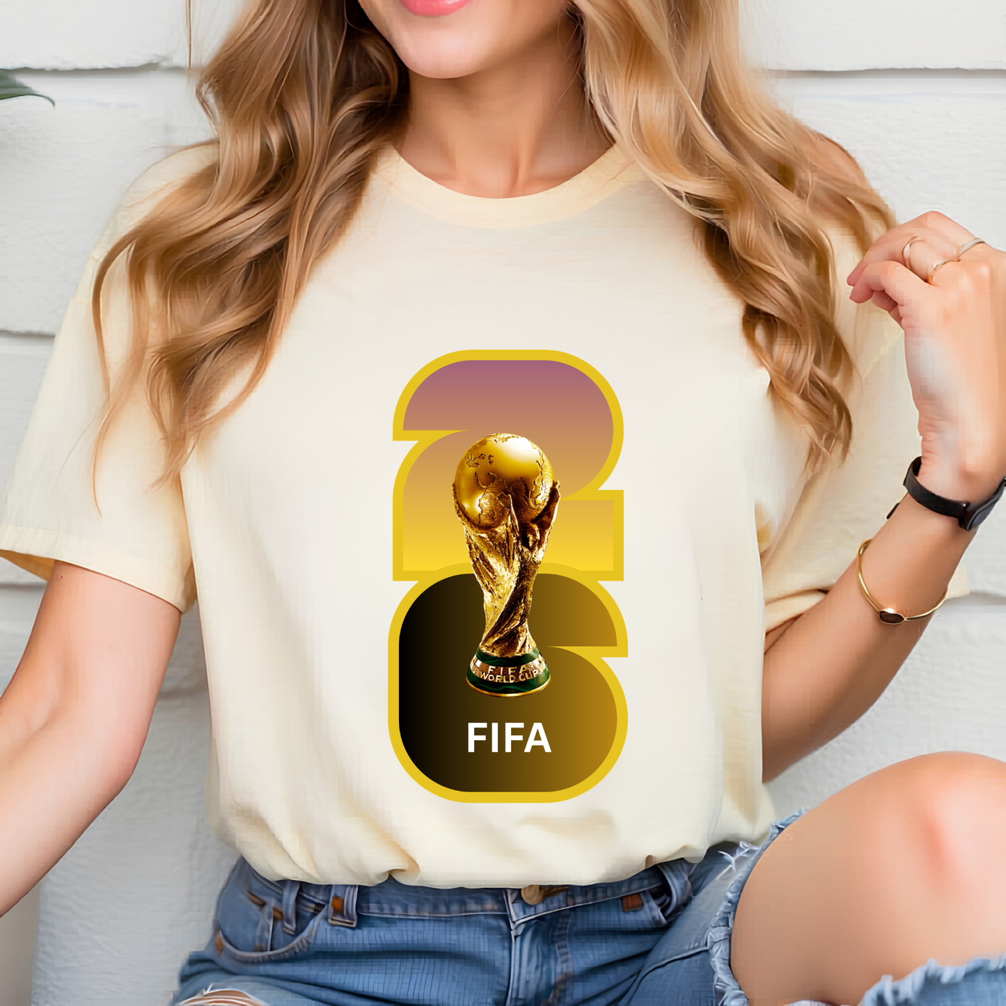 FIFA World Cup 2026 Trophy Gradient Bold Number Graphic Sweatshirt (physical)