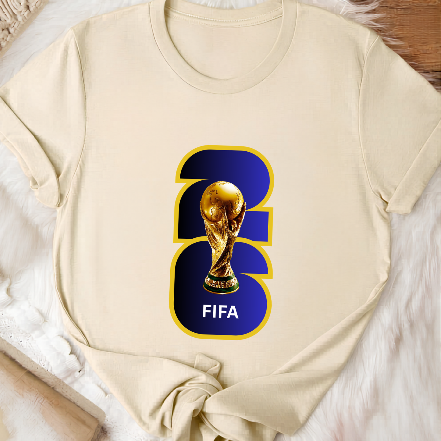 FIFA World Cup 2026 Trophy Deep Gradient Bold Number Graphic T-Shirt (physical)