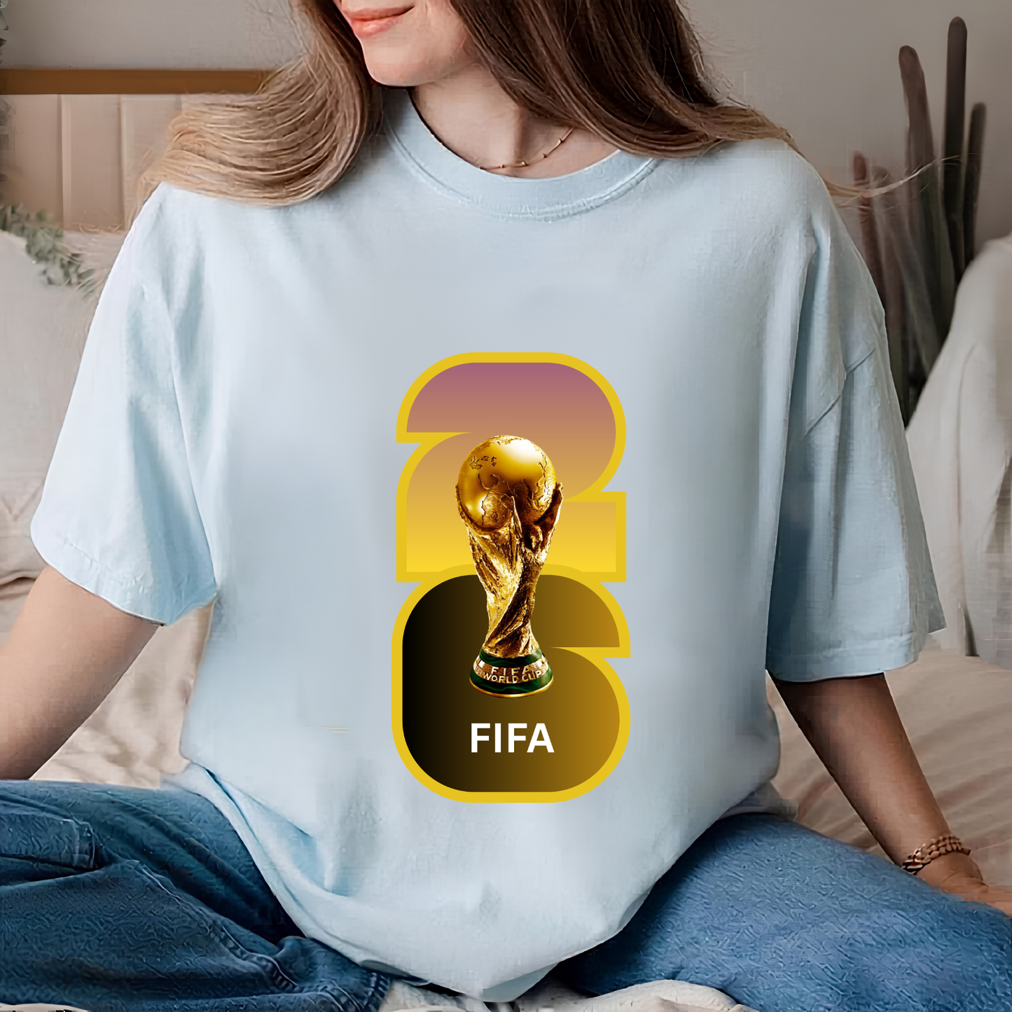 FIFA World Cup 2026 Trophy Gradient Bold Number Graphic Sweatshirt (physical)